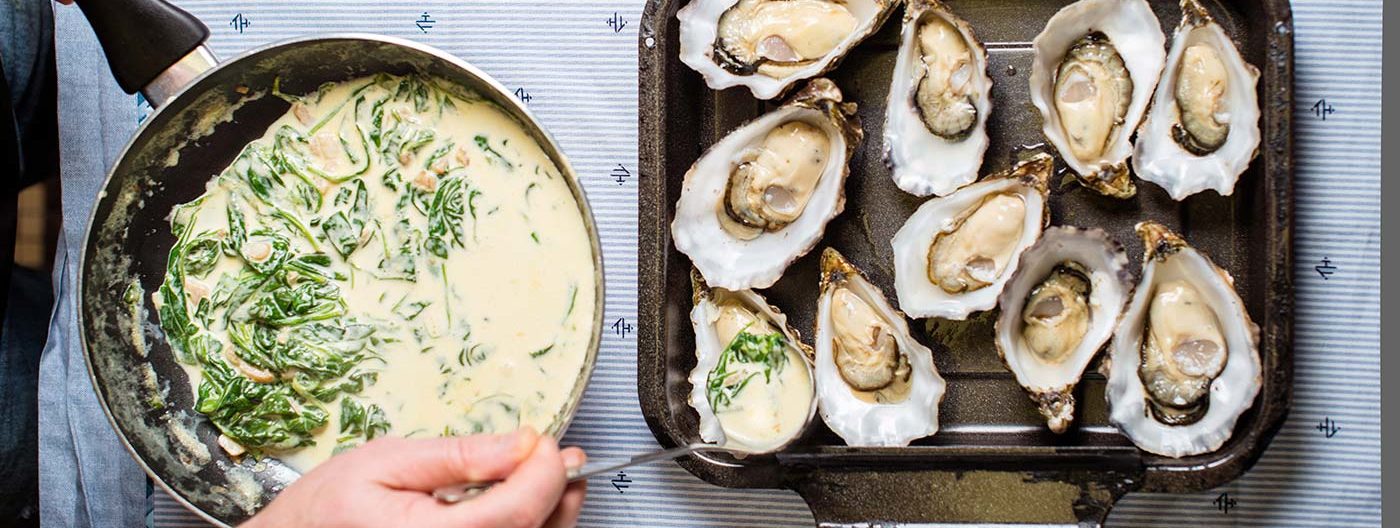 Oysters with Spinach & Cream